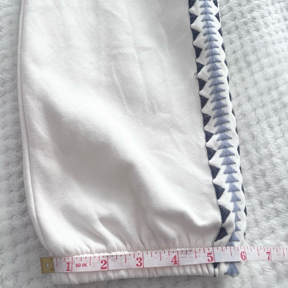 Sundance White Joggers Sweatpants with Geometric Trim - Picture 9 of 9